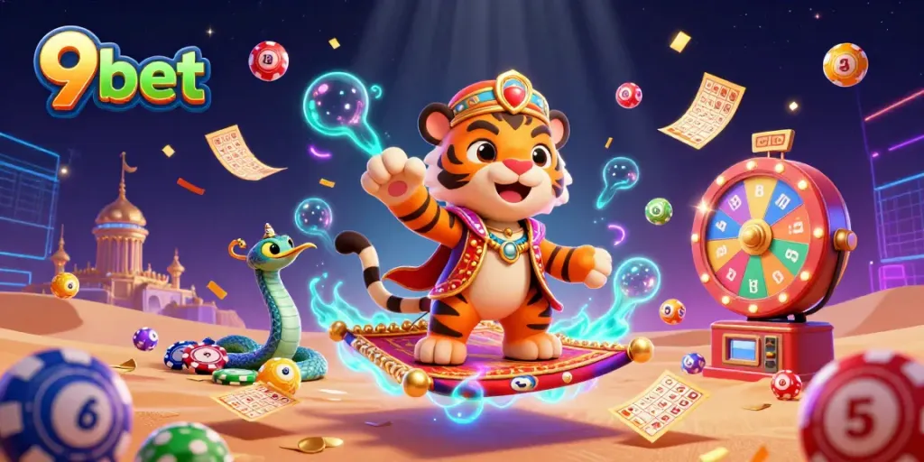 Experience the vibrant and dynamic world of 9bet with casino elements and colorful gaming action.