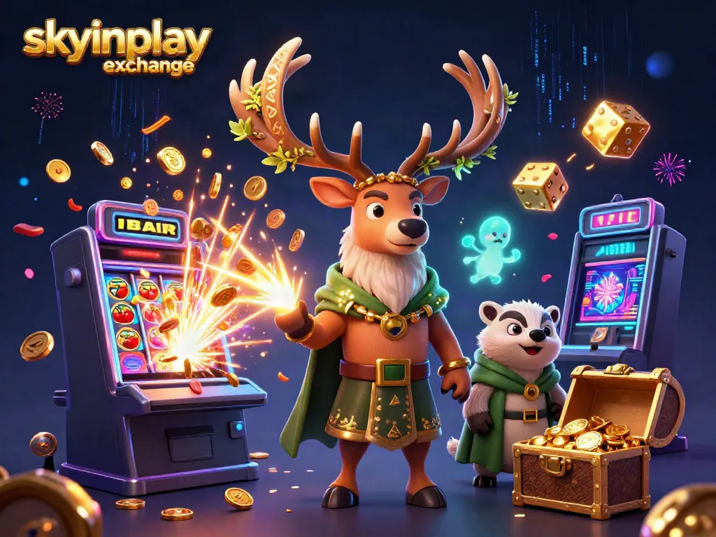 Experience thrilling moments with skyinplay exchange in an exciting 3D casino scene.