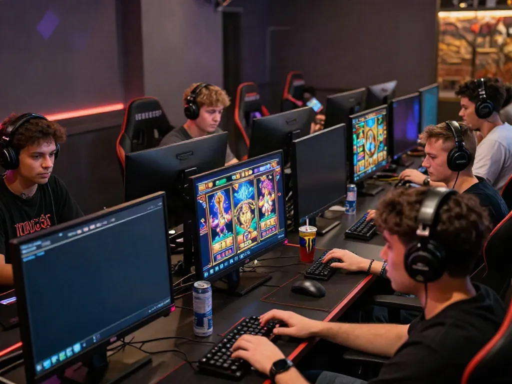 Players enjoying slot games at https://da88z.net/ in an immersive gaming room.
