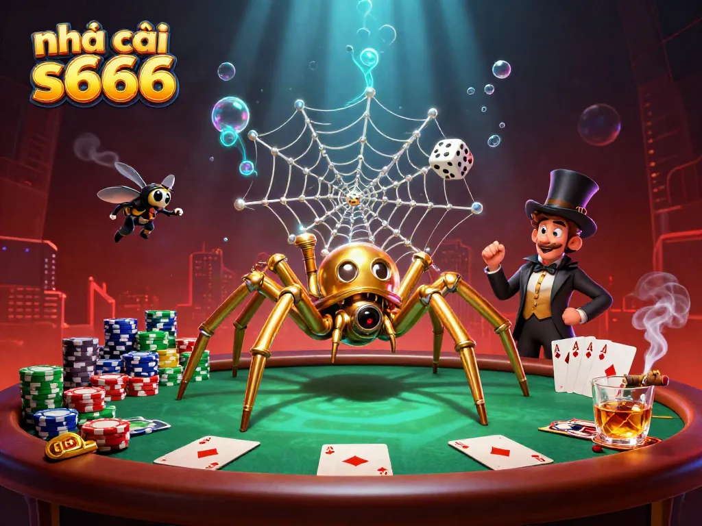 Engage at nhà cái s666 with a vibrant 3D casino scene showcasing excitement and strategy.