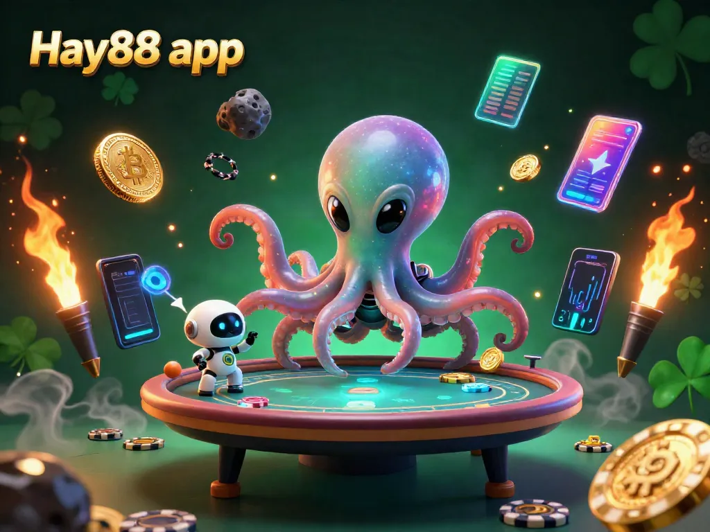 Engage with the Hay88 app through an exciting poker experience with a vibrant alien twist.