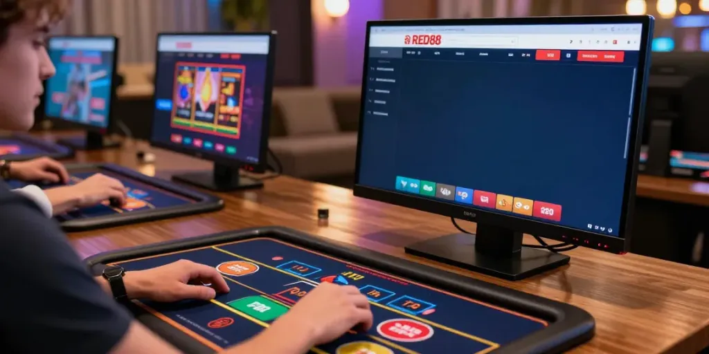 Online gambling experience showcasing RED88's vibrant interface and user engagement.