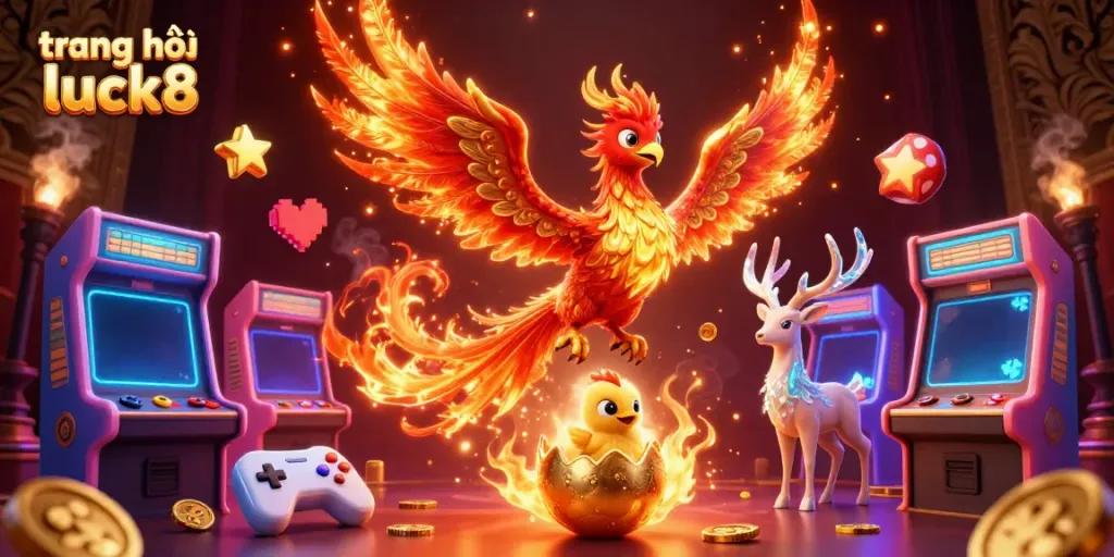 Experience thrilling gameplay at trang chủ luck8 with vibrant casino elements, including phoenix and game machines.